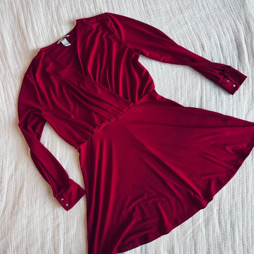 Elegant Burgundy Wrap Dress